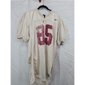 Nike Team Vintage Football Jersey Mens XL Cream Maroon Number 85 Mesh Practice